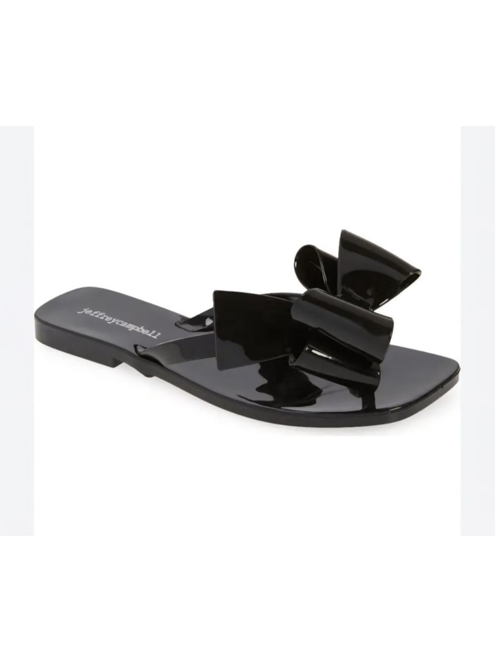 JEFFREY CAMPBELL NEW Sugary Black Bow Jelly Flip Flops Sandals Size 40 9